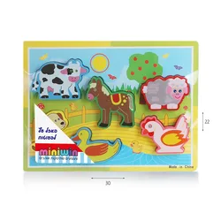 פאזל עץ חיות משק